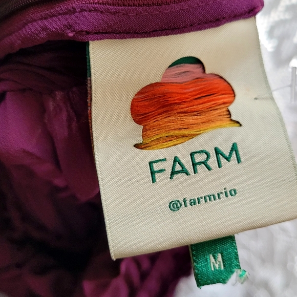 Farm Rio Plum Ruffle Blouse M | Romantic Boho Chic Long Sleeve Flowy Top - Picture 9 of 9